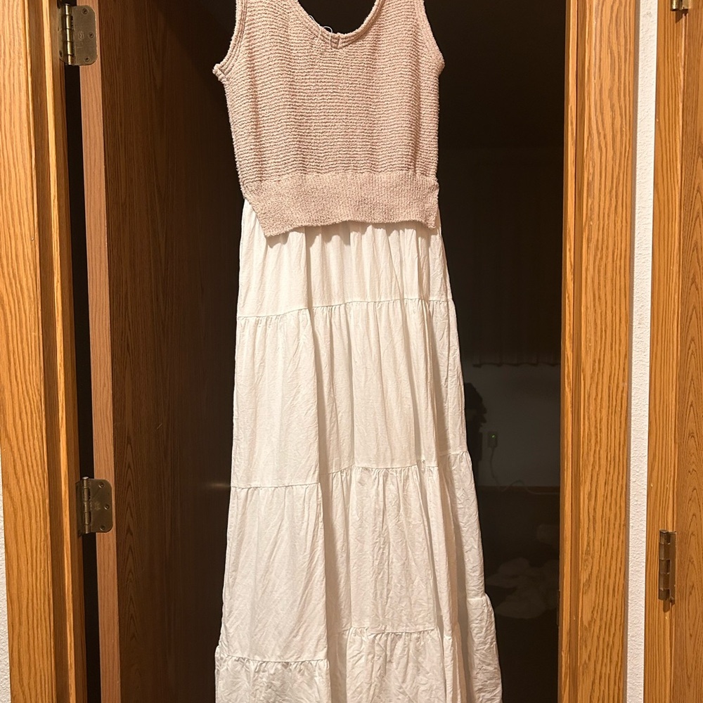Elan Textured Beige Knit Top Size Medium - Picture 4 of 6